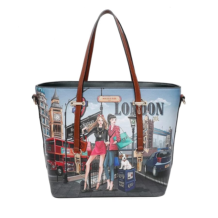 Nicole Lee FASHION WOW IT'S LONDON PRINT SHOPPER BAG, Wow